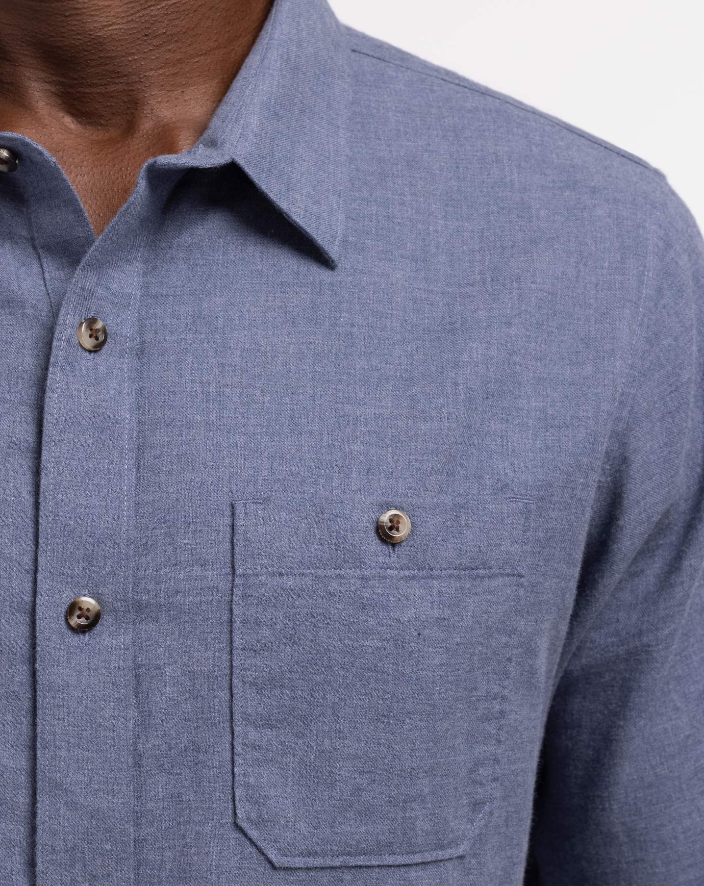 Cloud Flannel Button-Up