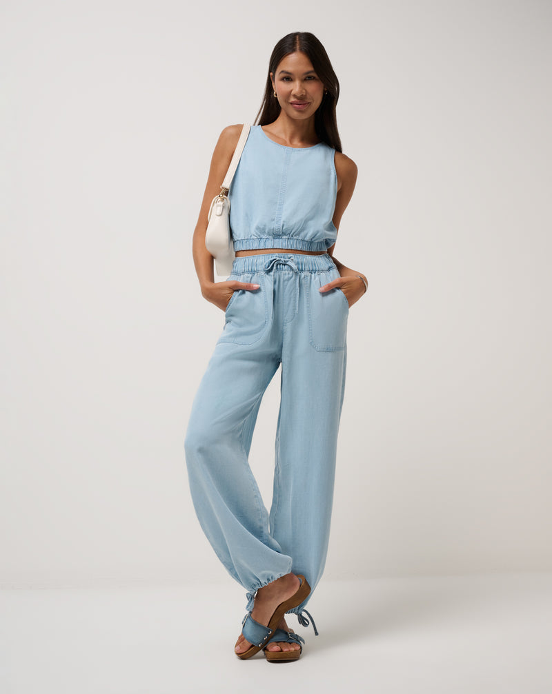 Chambray Tie Jogger