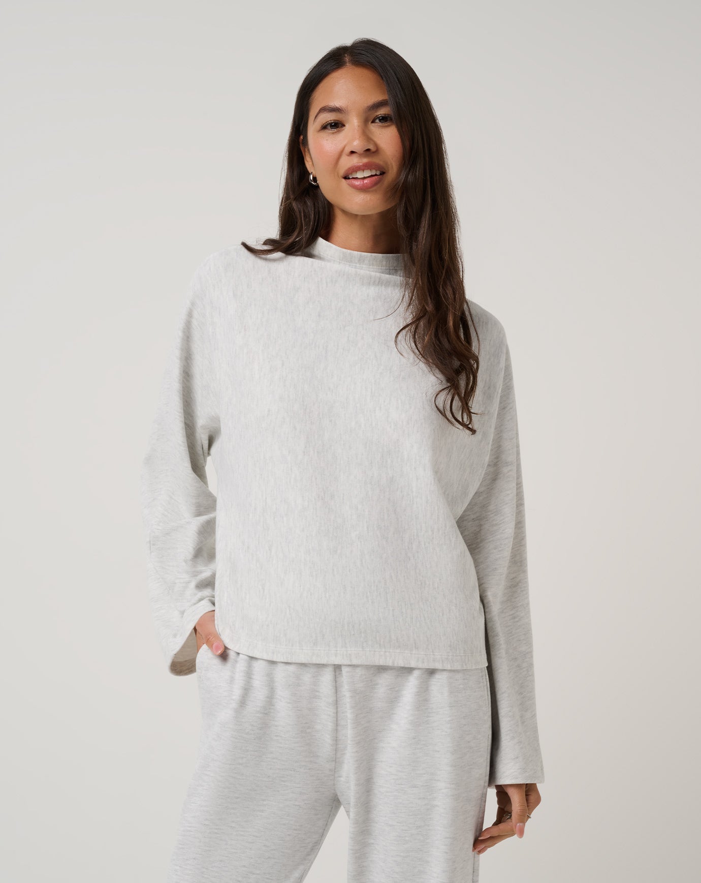 Cloud Sweater Mock Neck Top