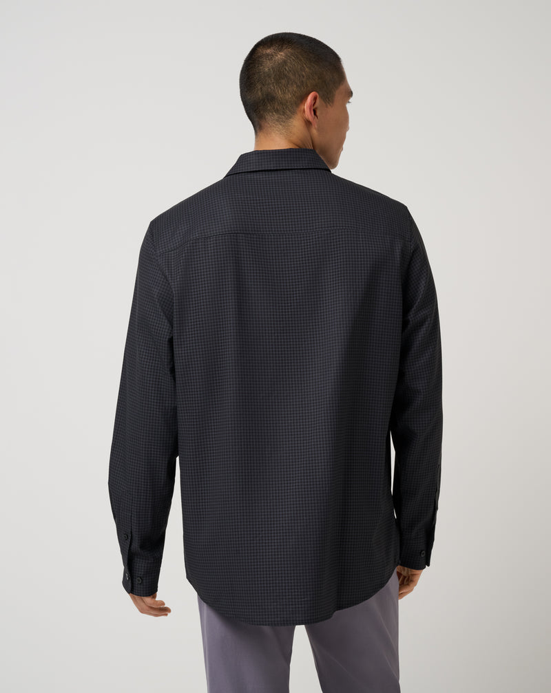 Techwoven Cross Check Long Sleeve Button-Up