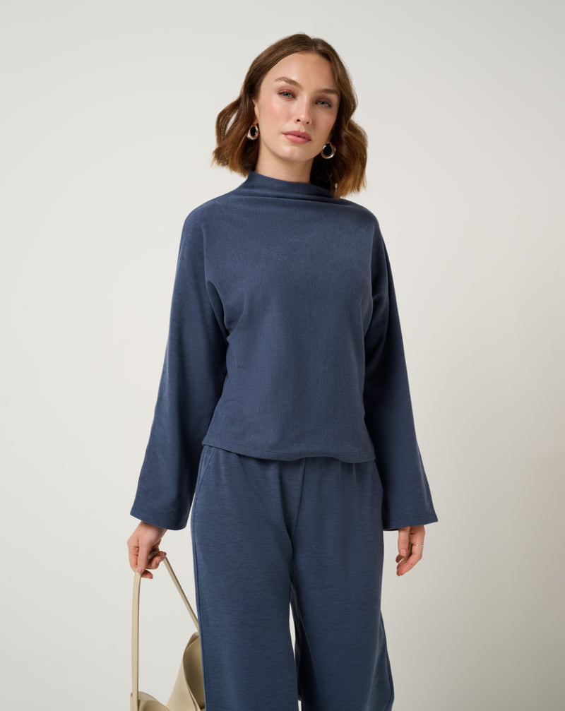 Quiet Morning Mock Neck Top