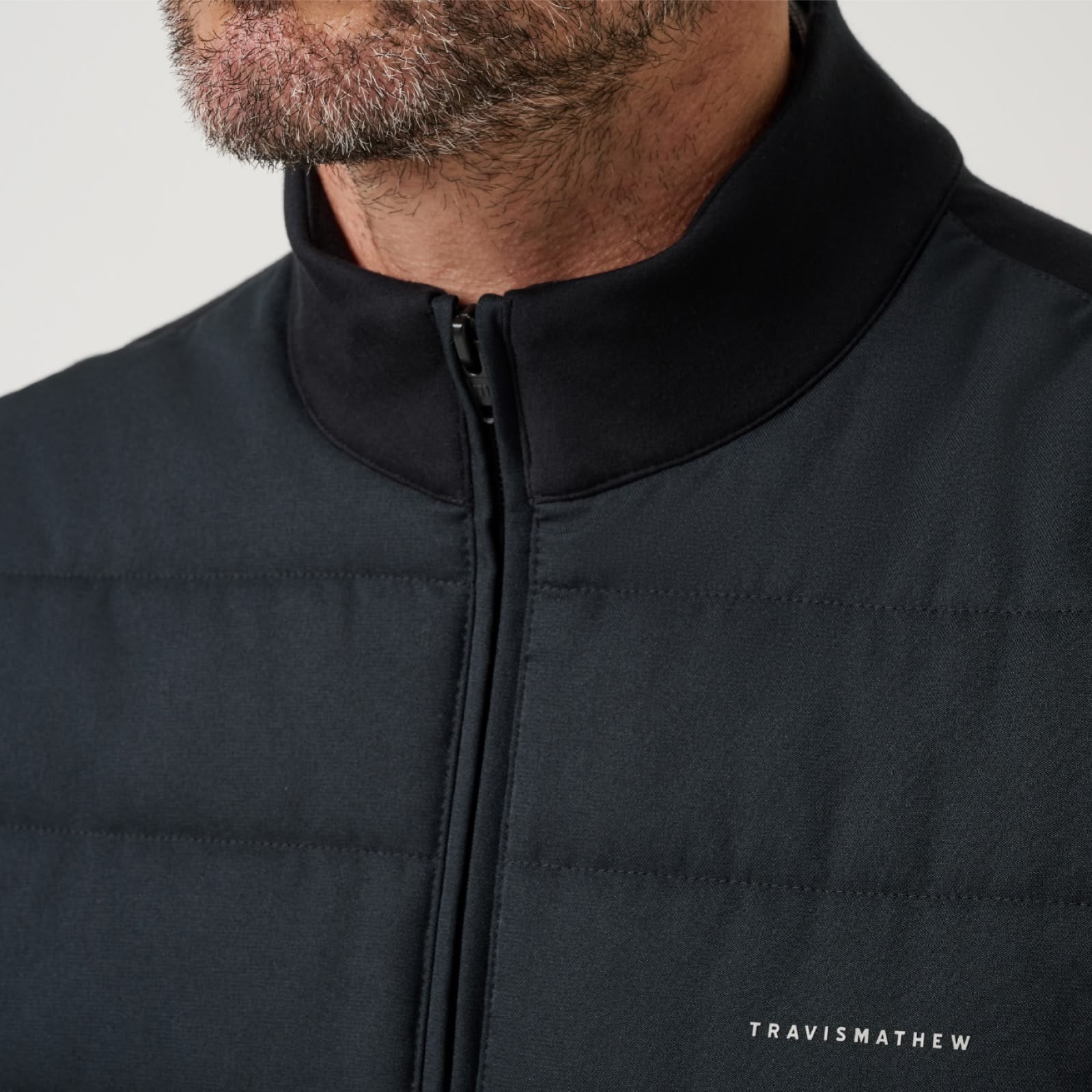 Water-Resistant Quilted Front with Soft Knit Back and Collar
